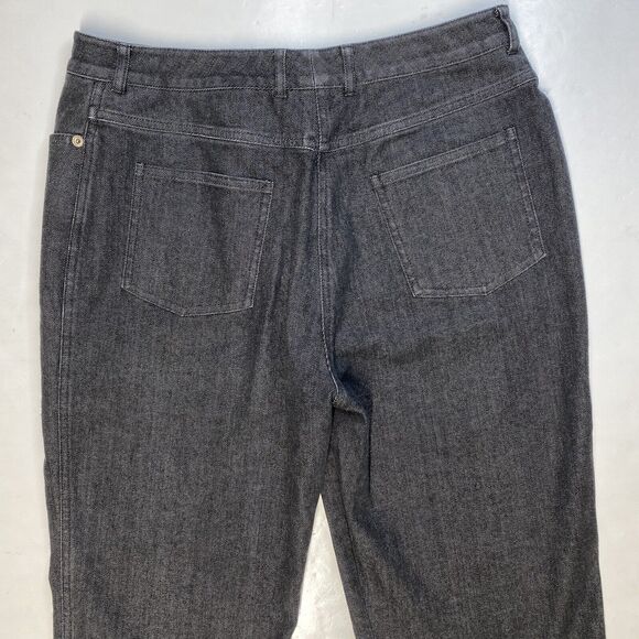 St. John Sport Straight Leg Jeans Sz 8 Womens High Rise Dark Gray Stretch Short - Picture 10 of 14